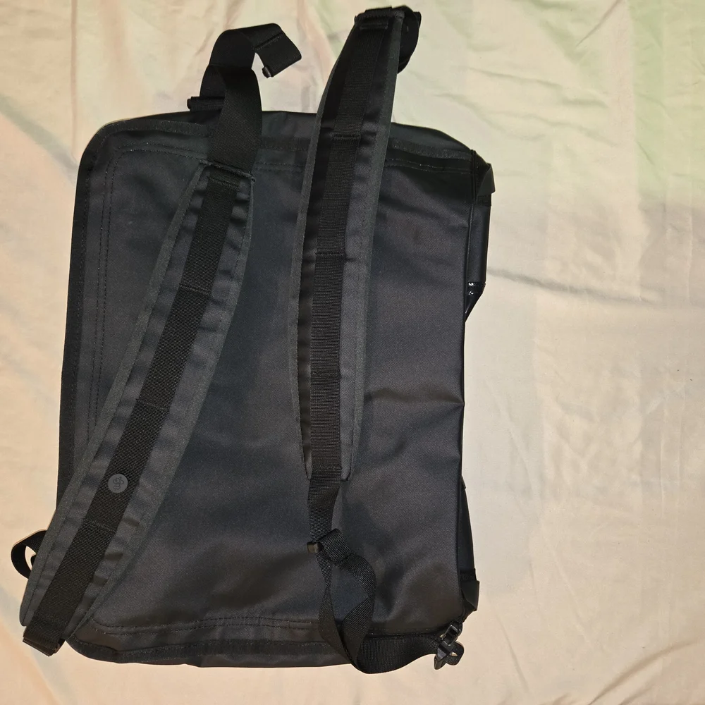 Black Gloss Trim Duffel Backpack - Unbranded